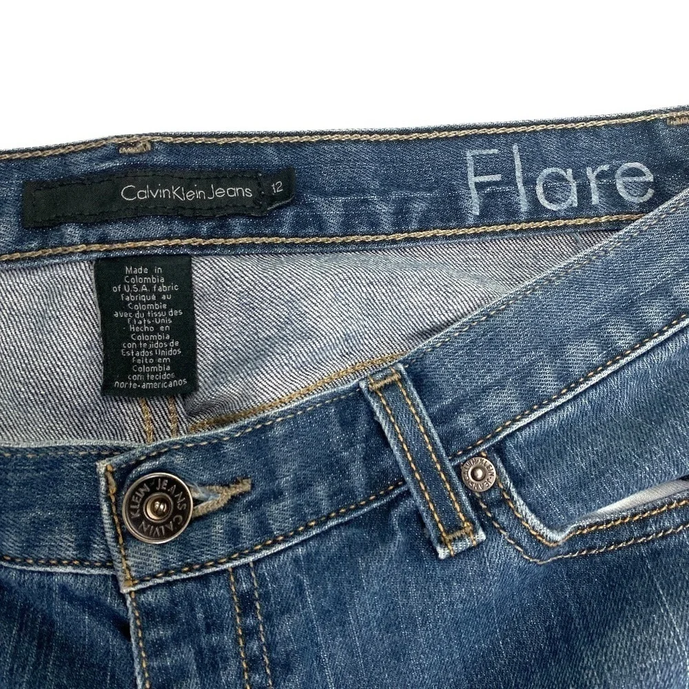 Calvin Klein Jeans Flare Women's size 12 Dark Blue Dneim‎ Jeans